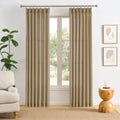 Dark Flax Pinch Pleated Linen Curtains 108 in Long - Semi Sheer
