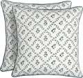 Powder Blue 20in x 20in Block Print Pillow Covers Set of 2 - Cotton