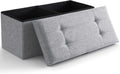 Foldable Seat Footrest Shoe Bench with 75L Storage - Flipping Lid