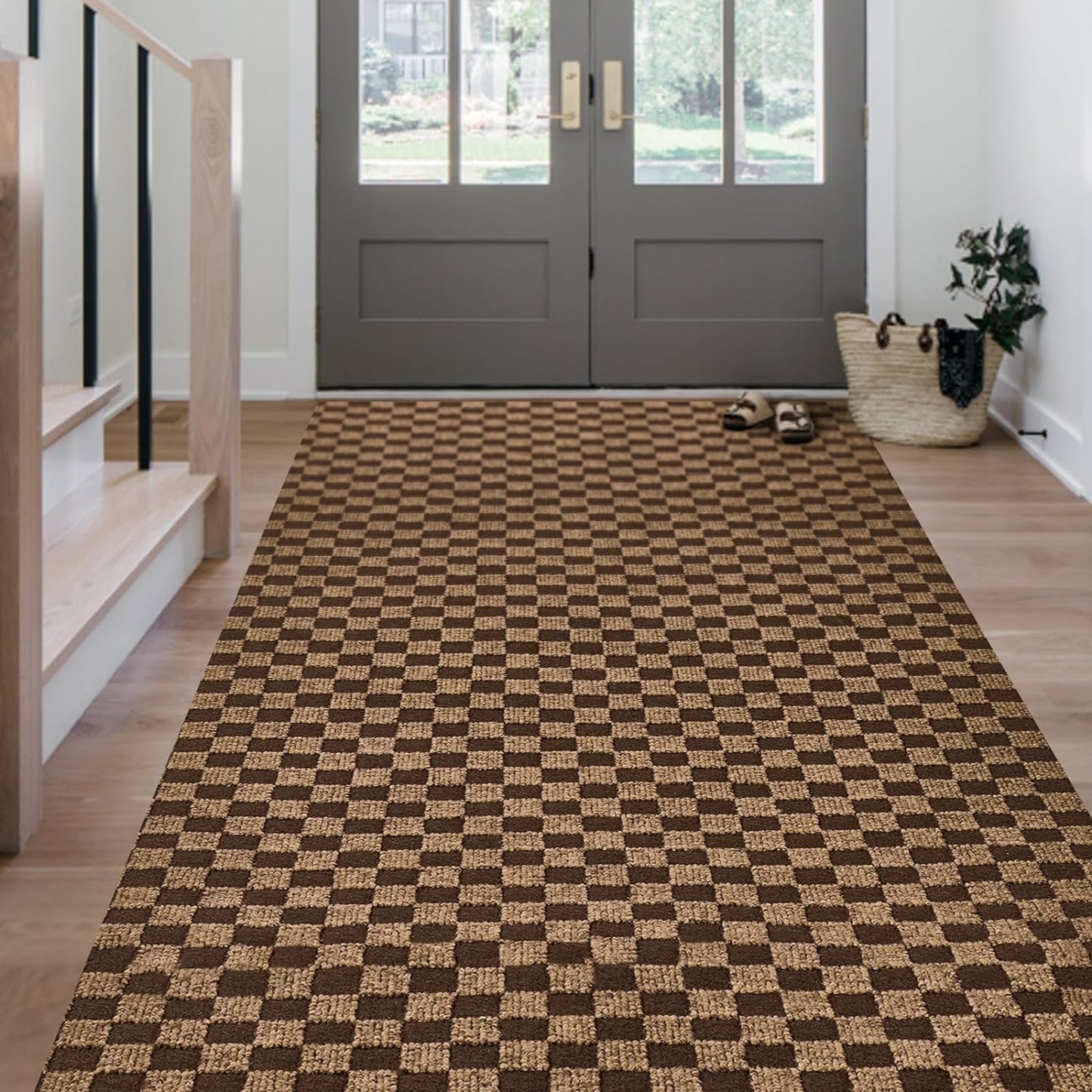 Outdoor Indoor 3ft x 28ft Runner Rug with Non-Slip Backing