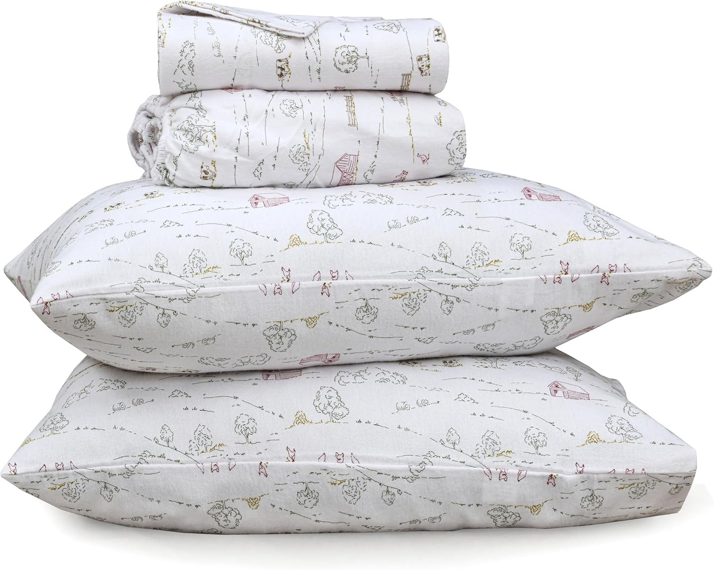 RUVANTI Flannel Sheets Full Size Set for Cozy All Seasons Comfort