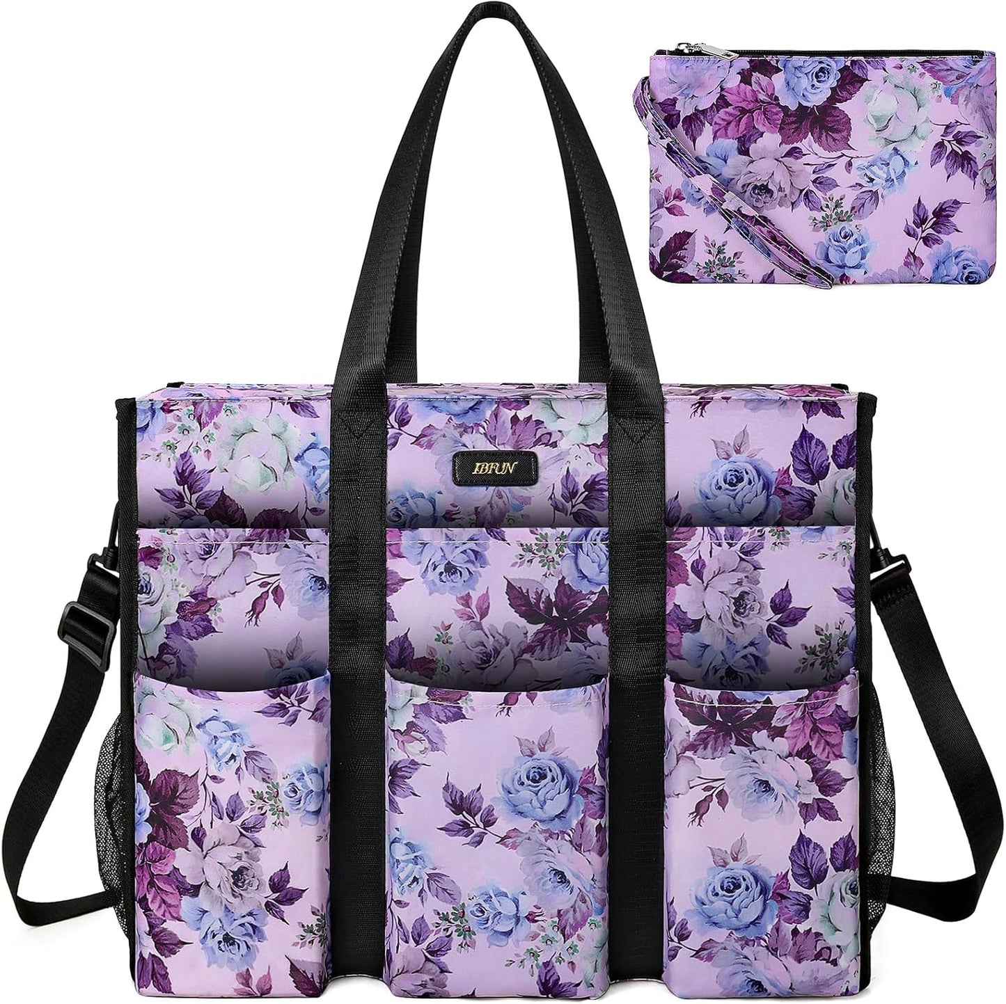 IBFUN Utility Tote Bag with 14/24 Pockets for Teachers and Work