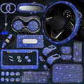 25PCS Bling Car Parts Set Blue - Shiny Universal Interior Kit