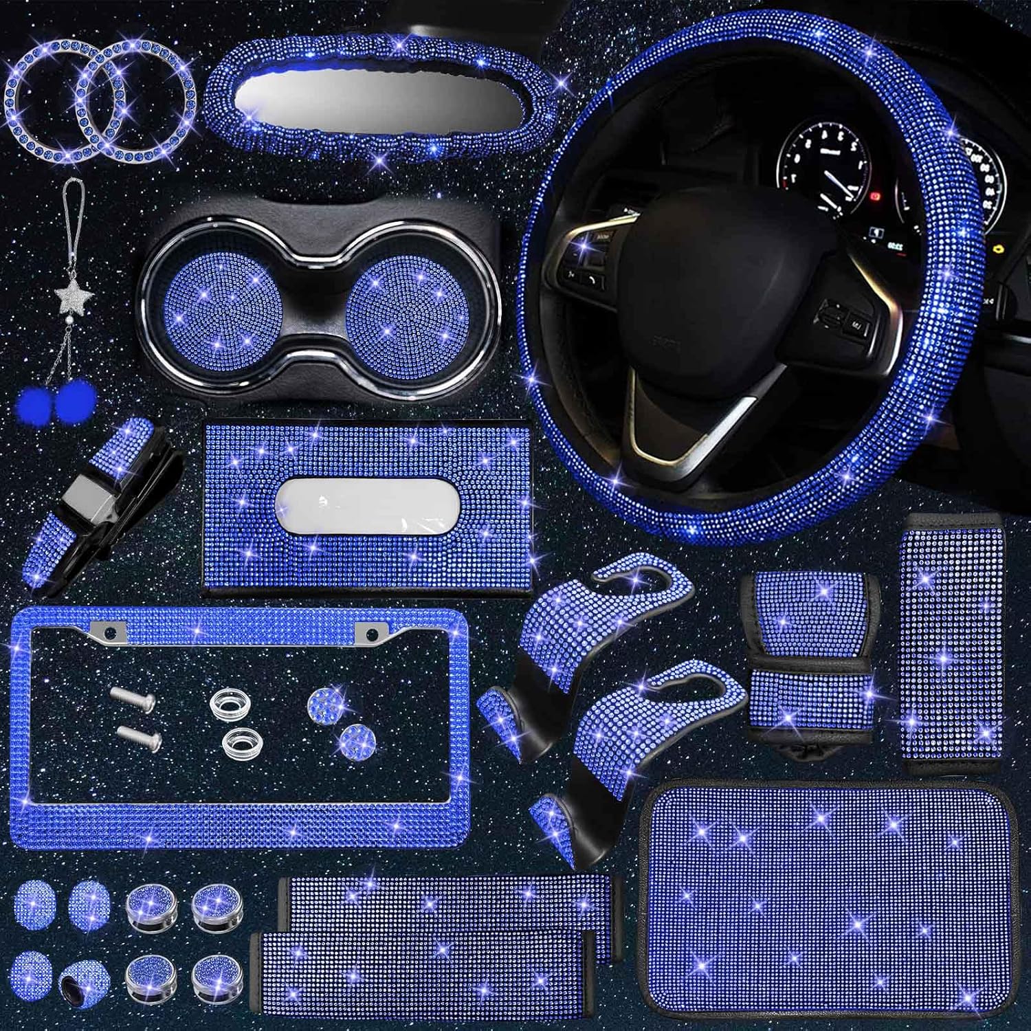 25PCS Bling Car Parts Set for Stylish Vehicle Accessories