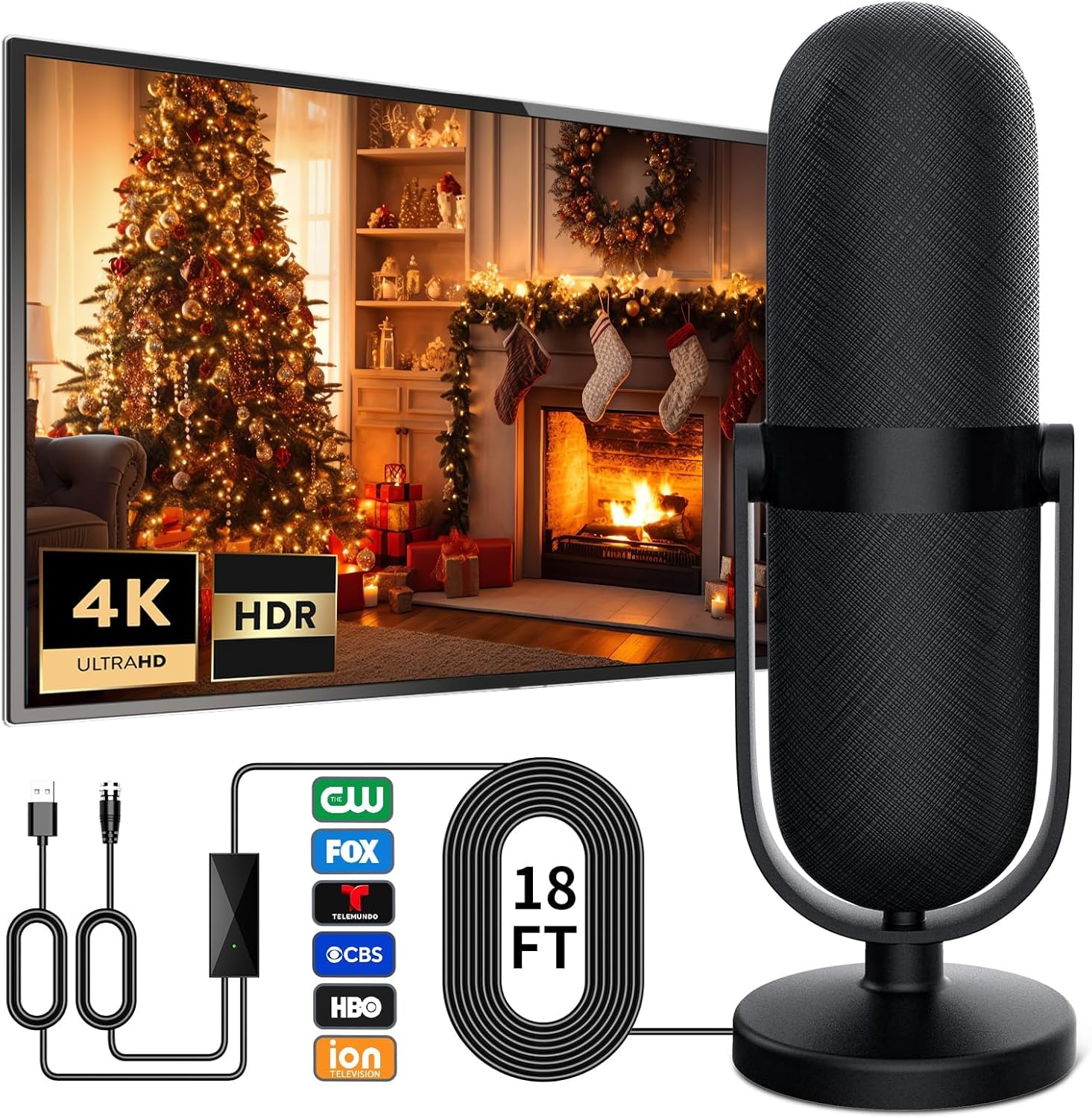 2024 Premium Digital TV Antenna with 650+ Miles Range for Smart TVs