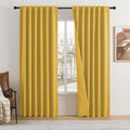DUALIFE Blackout Curtains 84 in Long 2 Panels - Full Light Block