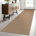 Woven Runner Rug 2.6x8 Ft for Hallways, Non Slip Rubber Backed