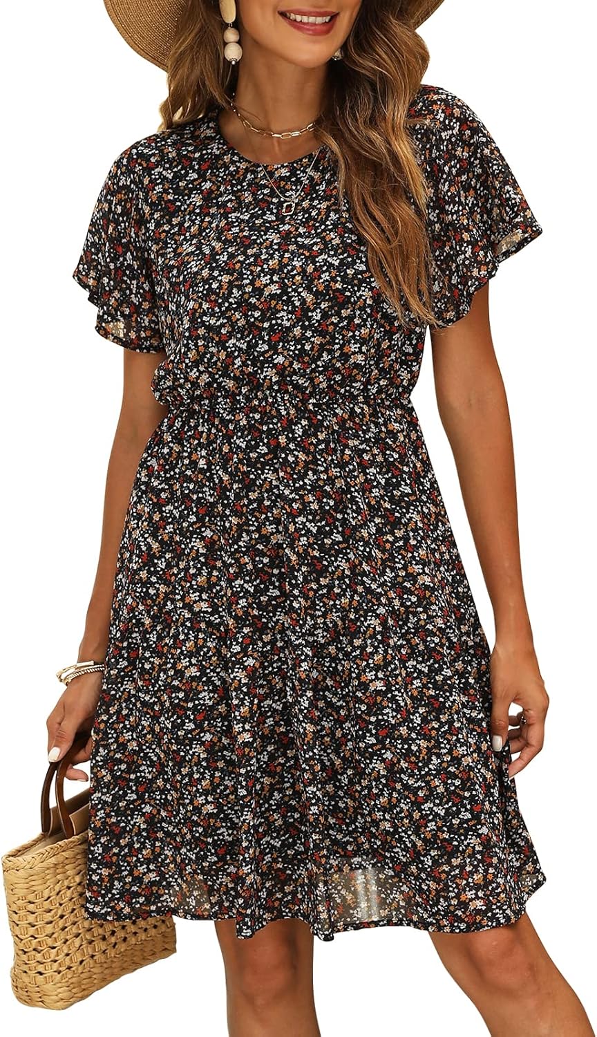 Manydress Women's Chiffon Floral Dresses for Summer Style