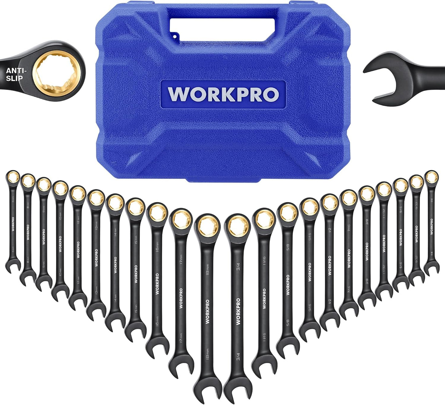 WORKPRO 22-Piece Ratcheting Wrench Set for Every Repair Need