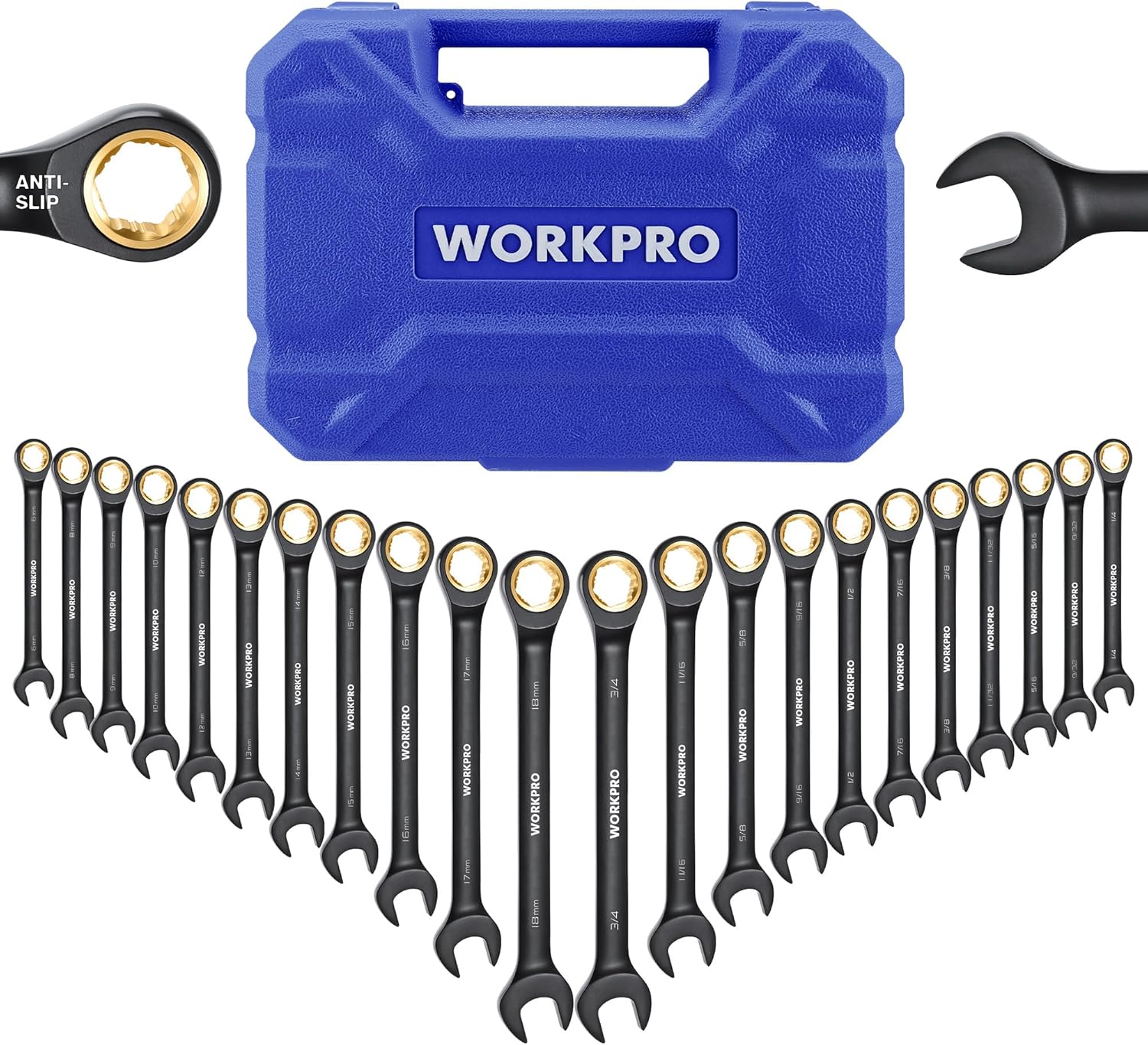 WORKPRO 22-Piece Ratcheting Wrench Set for Every Repair Need