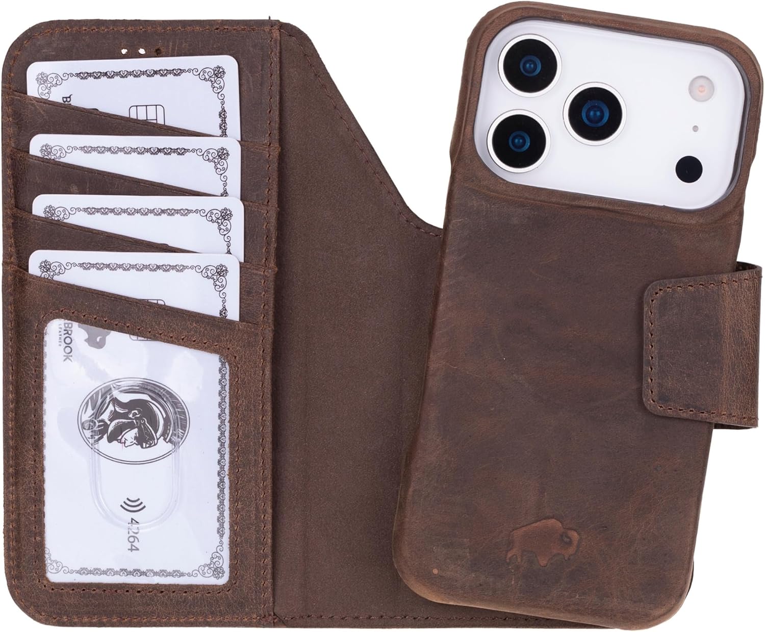 BLACKBROOK Wallet Case for iPhone 17 Pro - Premium Leather Design