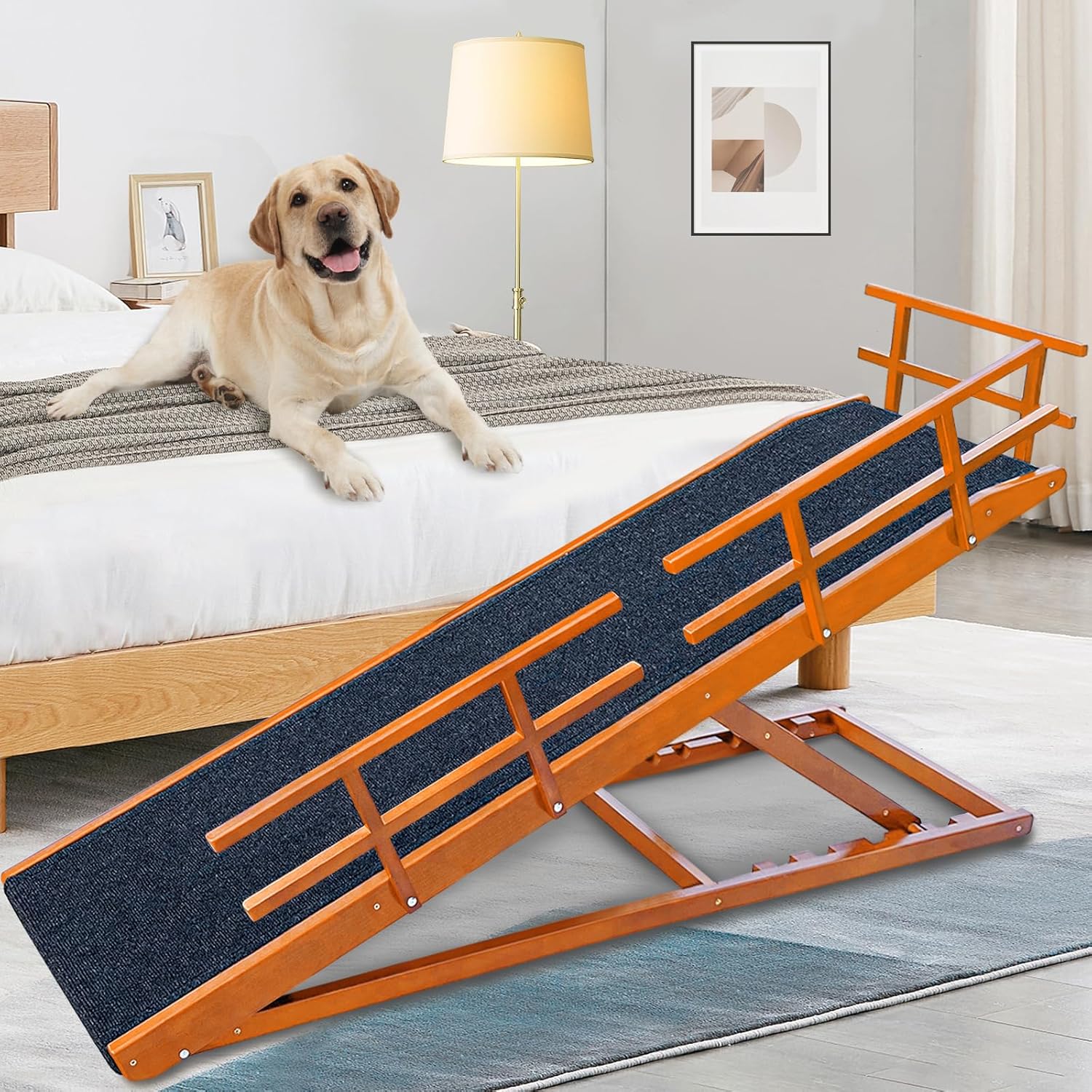 Dog Ramp for High Bed - Adjustable, Non-Slip, Safe Design