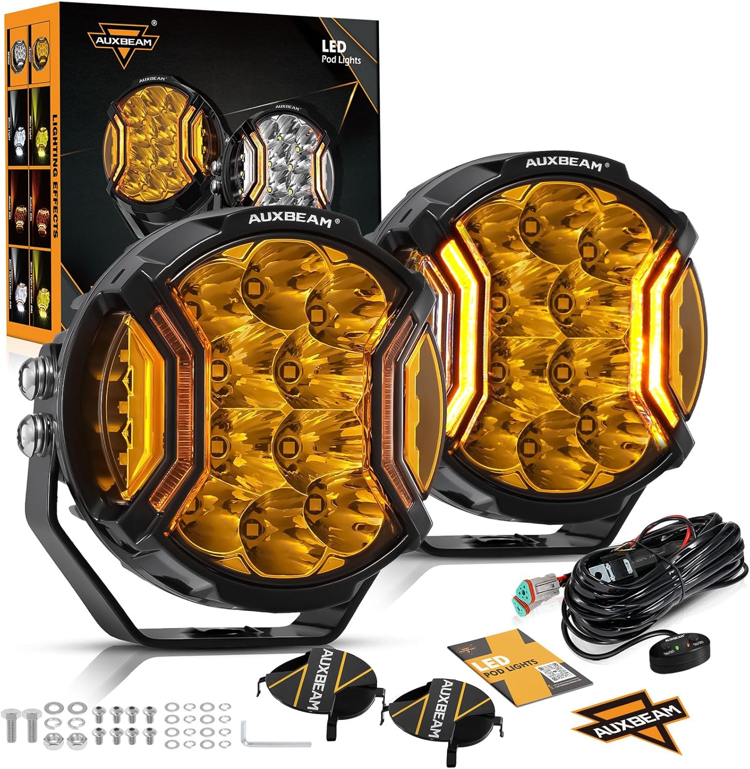 Auxbeam V-Ultra Series 5 Inch LED Round Light Pods for Offroad