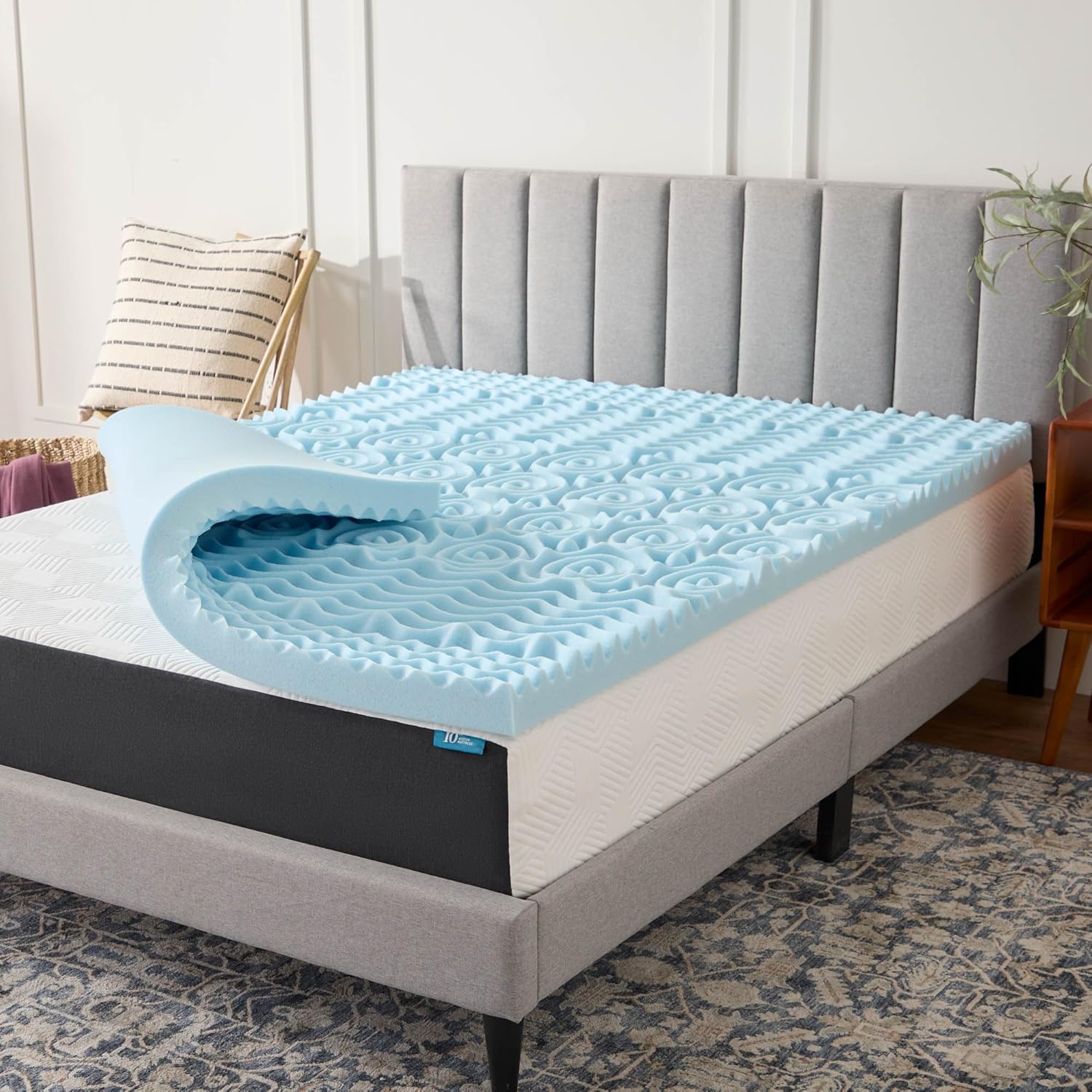 LUCID Gel Infused Memory Foam Mattress Topper for Comfort