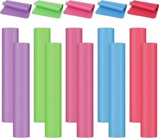 10-Pack Non-Slip Yoga Mats: Latex-Free Bundle for Kids & Adults