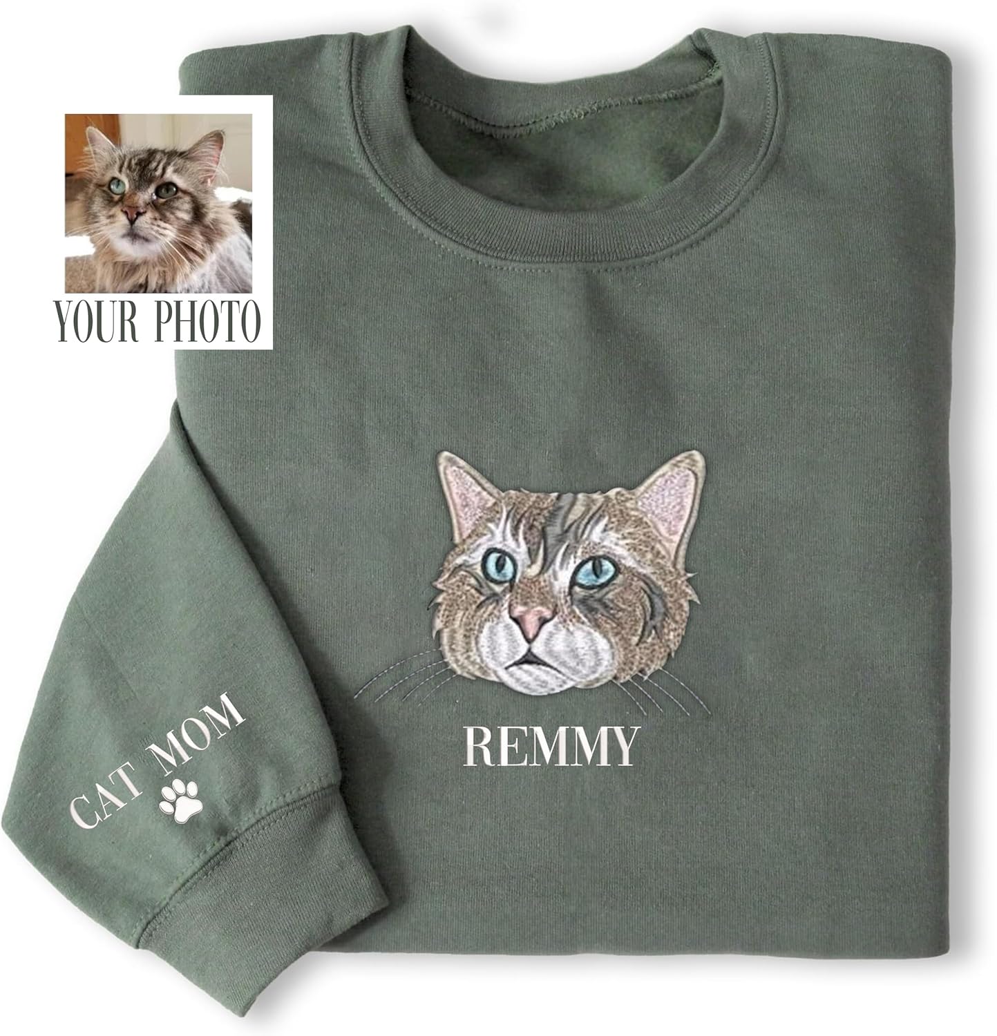 NAZENTI Embroidered Dog Mom Sweatshirt - Paws & Love