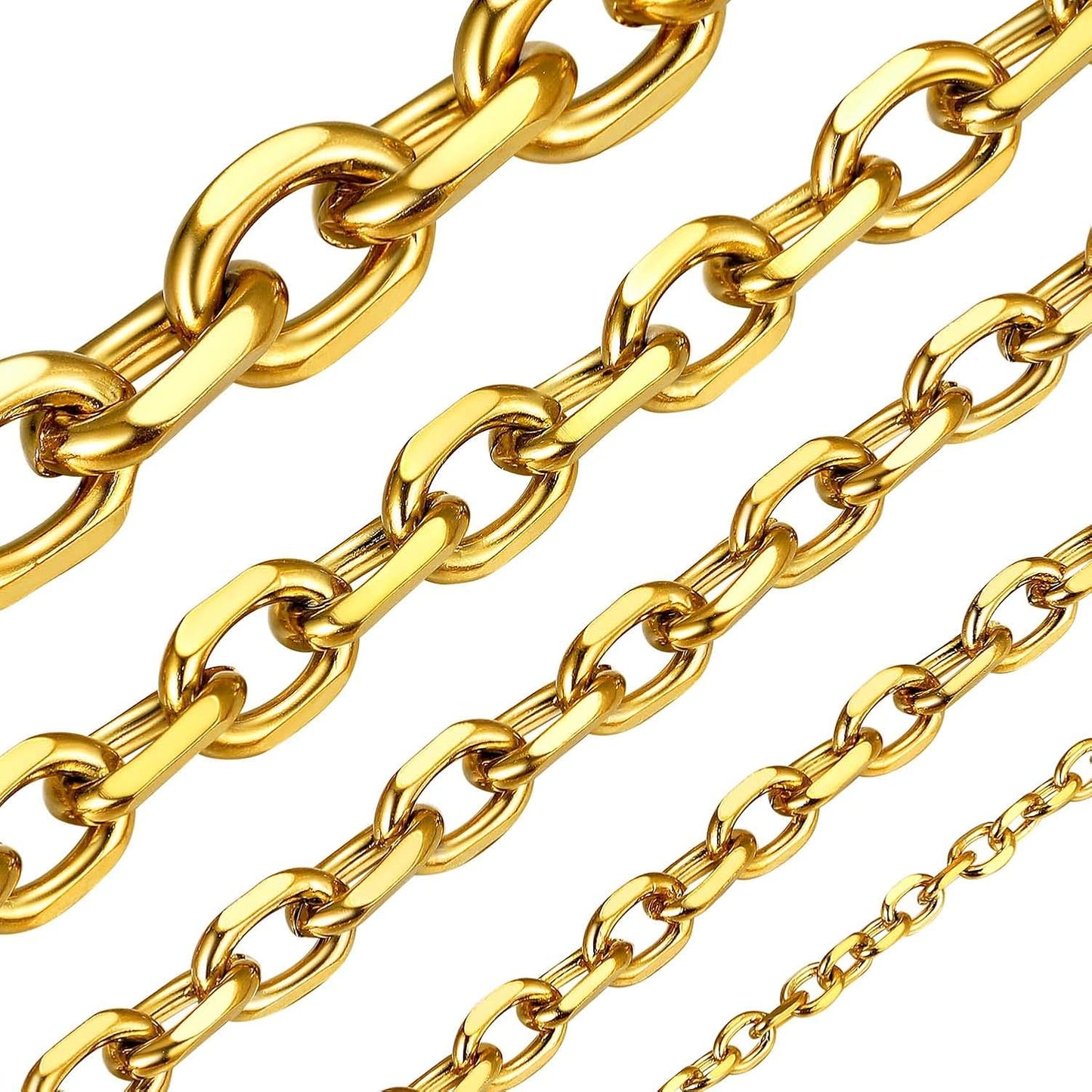 ChainsHouse Stainless Steel Cable Chain Necklaces for Men Women