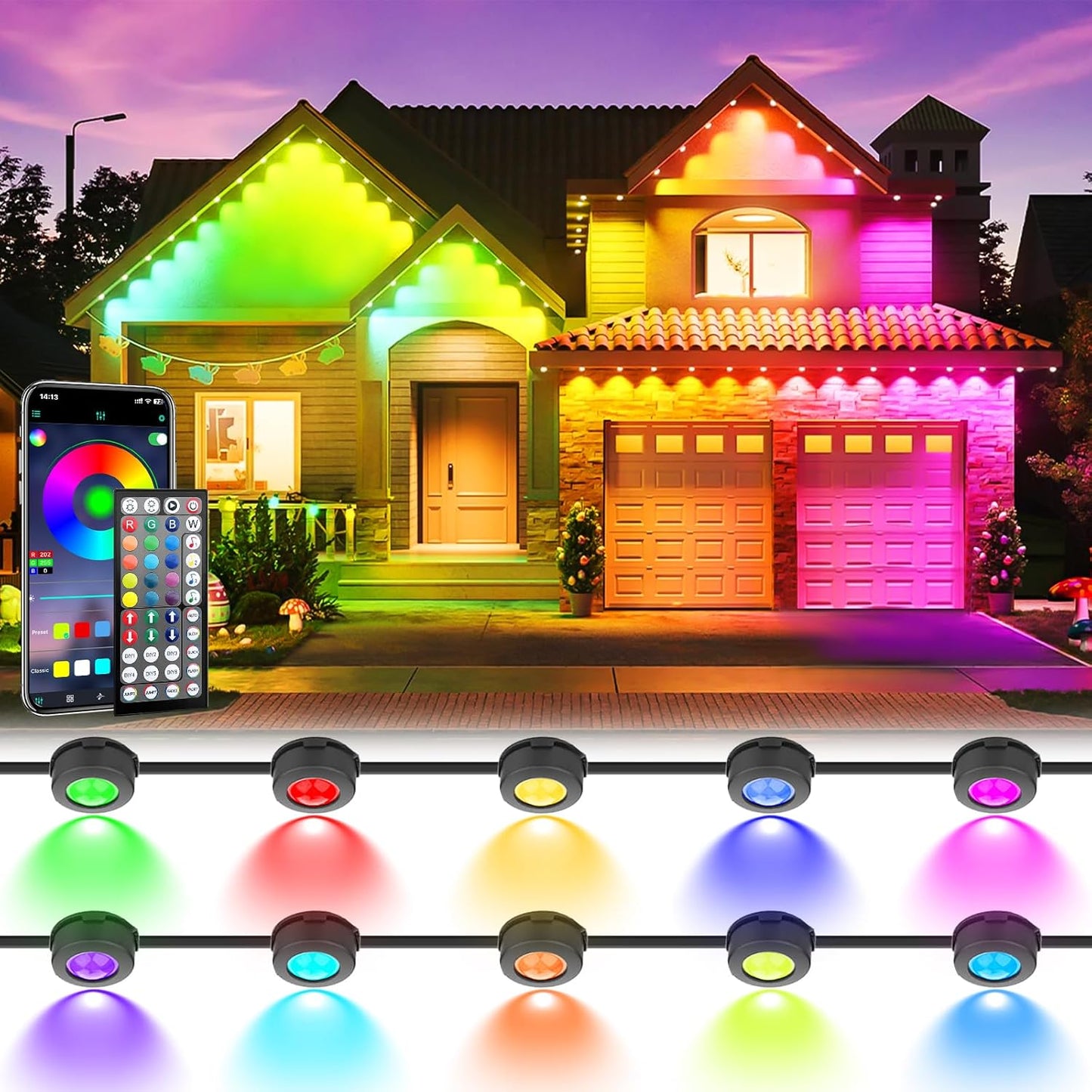50FT Waterproof LED String Lights for Year-Round Outdoor Use