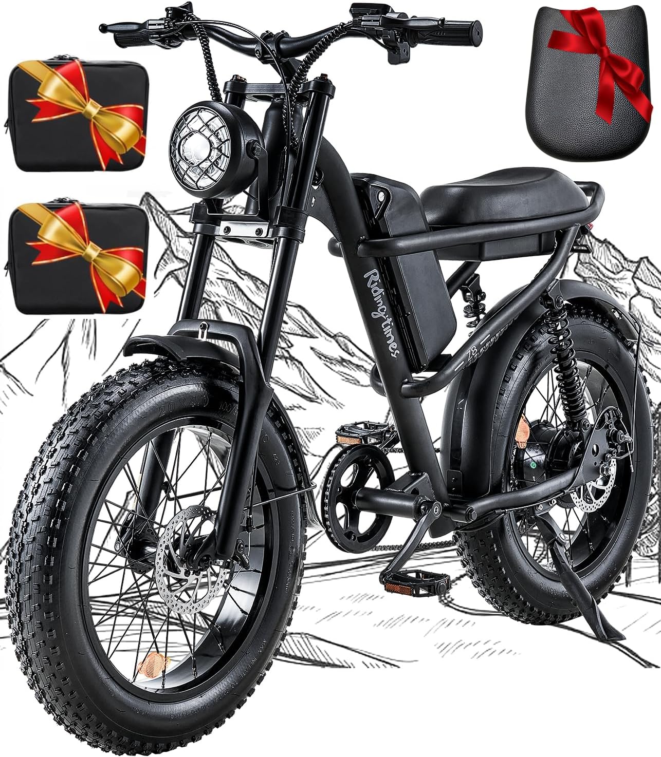 Riding'times 1500W Electric Bike for Adults with Full Suspension
