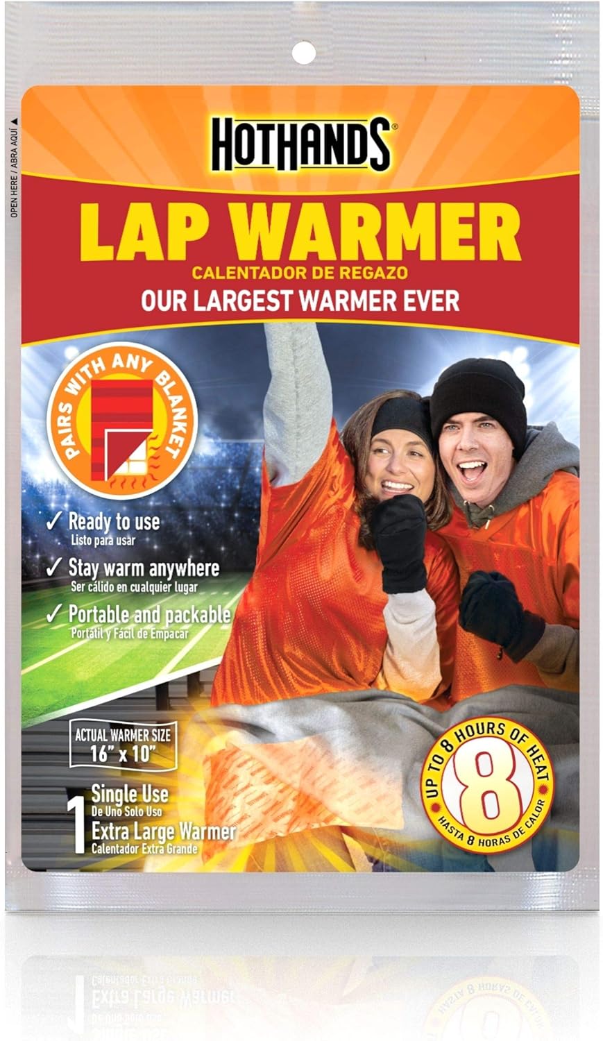 HotHands XL Lap Warmer: 8 Hours Heat - Tan