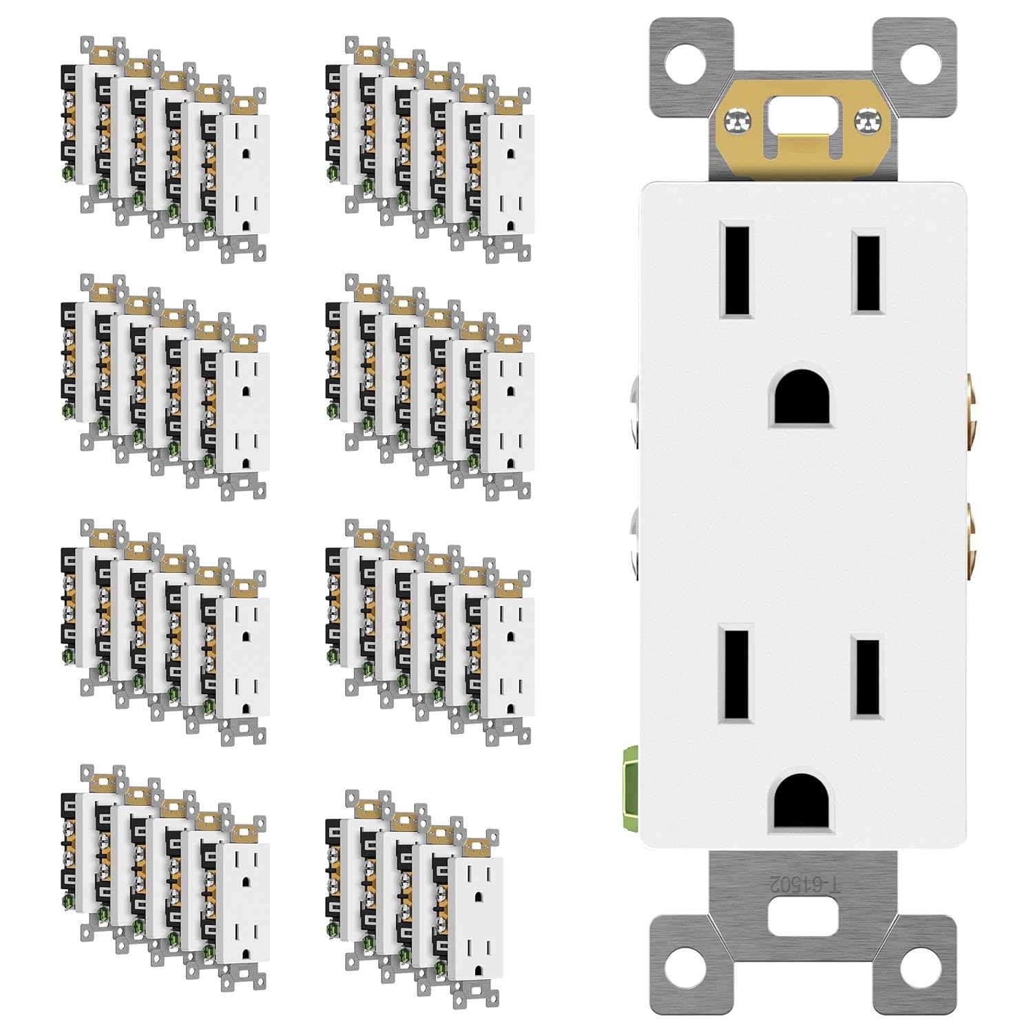 ENERLITES Matte White Decorator Receptacle for Modern Spaces