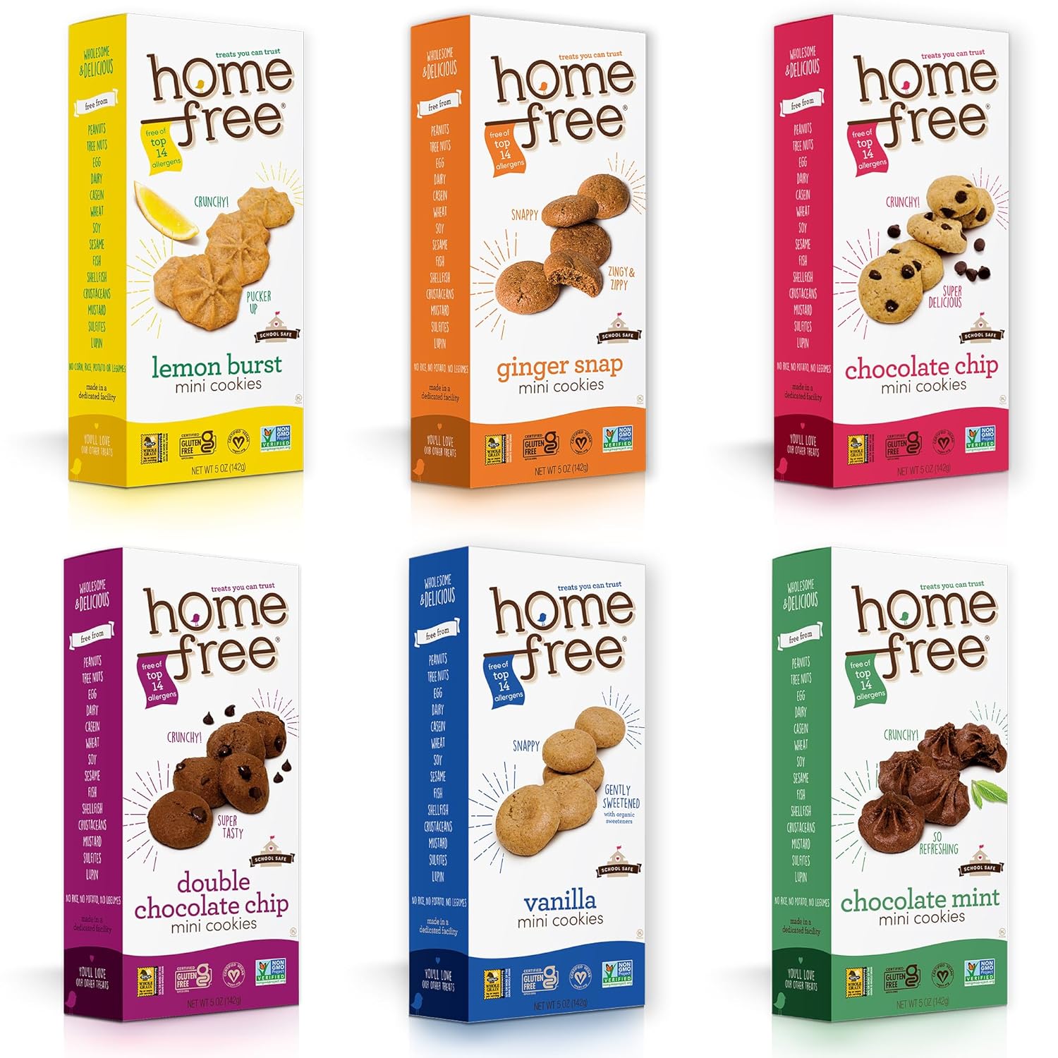 Homefree Treats Vegan Cookies Variety Pack for Allergy Safe Snacks