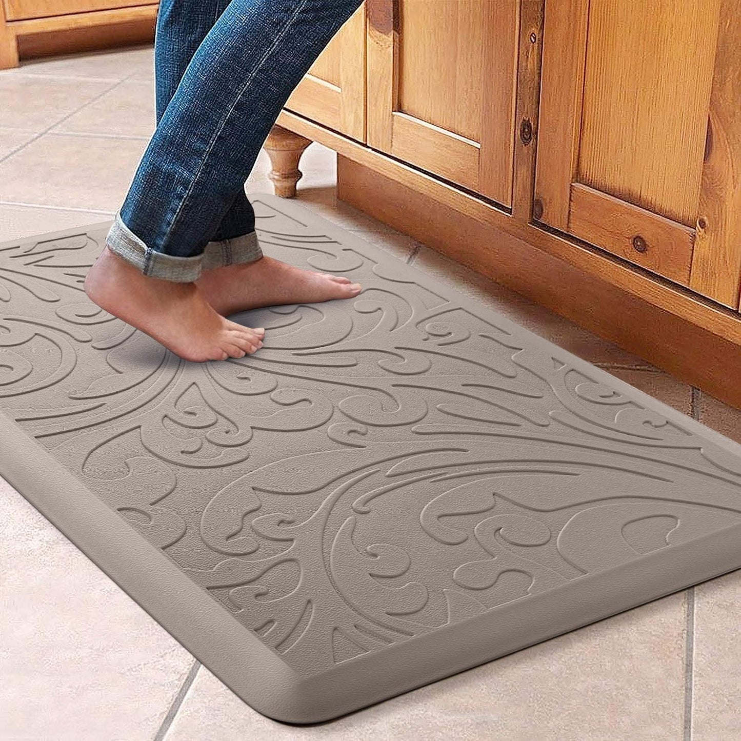 KMAT Kitchen Mat Cushioned Anti-Fatigue Waterproof Non-Slip Rug