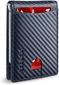 RUNBOX Slim Wallet for Men - RFID Blocking Bifold Leather Wallet