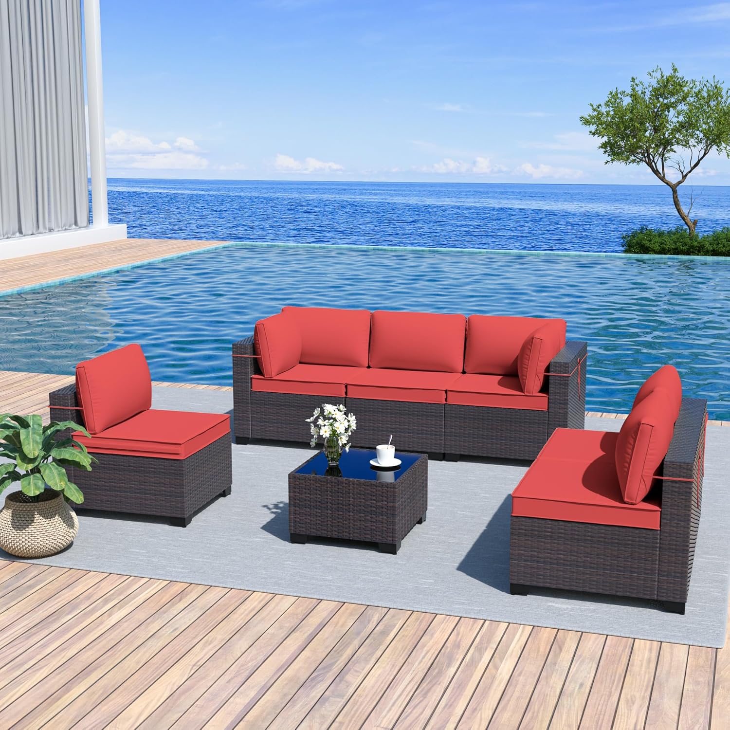 Kurapika 7 Pieces Patio Furniture Set for Outdoor Comfort
