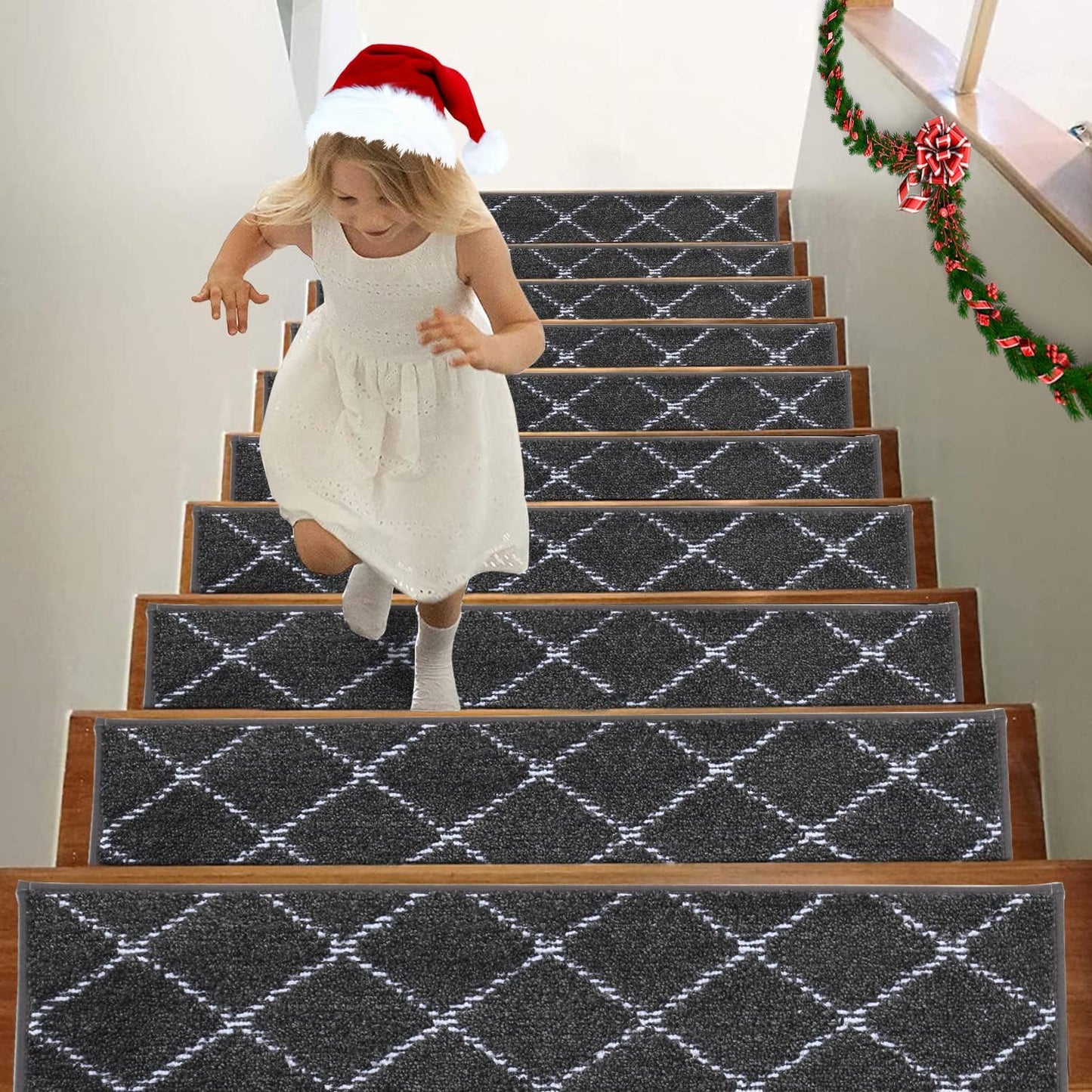Non Slip Stair Treads for Wooden Steps - Soft Polyester Rugs