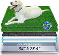 Dog Grass Pad with Tray Portable Stainless Steel Dog Litter Box