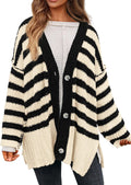 Women's Striped Winter Cardigan by PRETTYGARDEN for Stylish Warmth