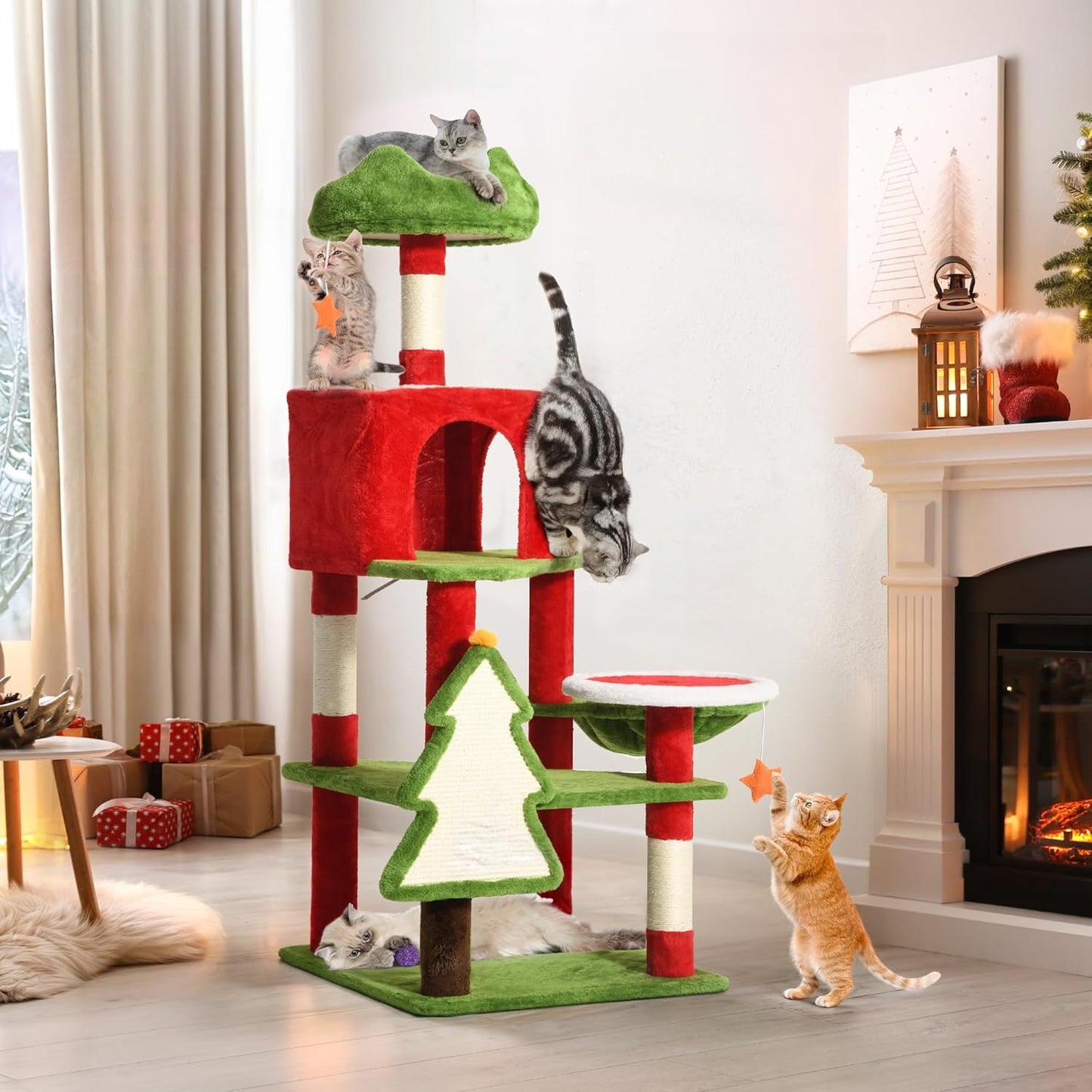 YITAHOME Christmas Cat Tree Tower for Indoor Cats - 54in Fun