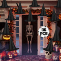 36 PCS Witch Hats Halloween Decorations - Hanging Party Set
