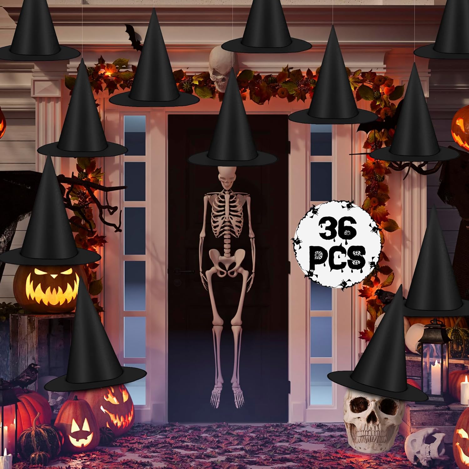 36 PCS Witch Hats for Halloween Decor and Costumes Fun