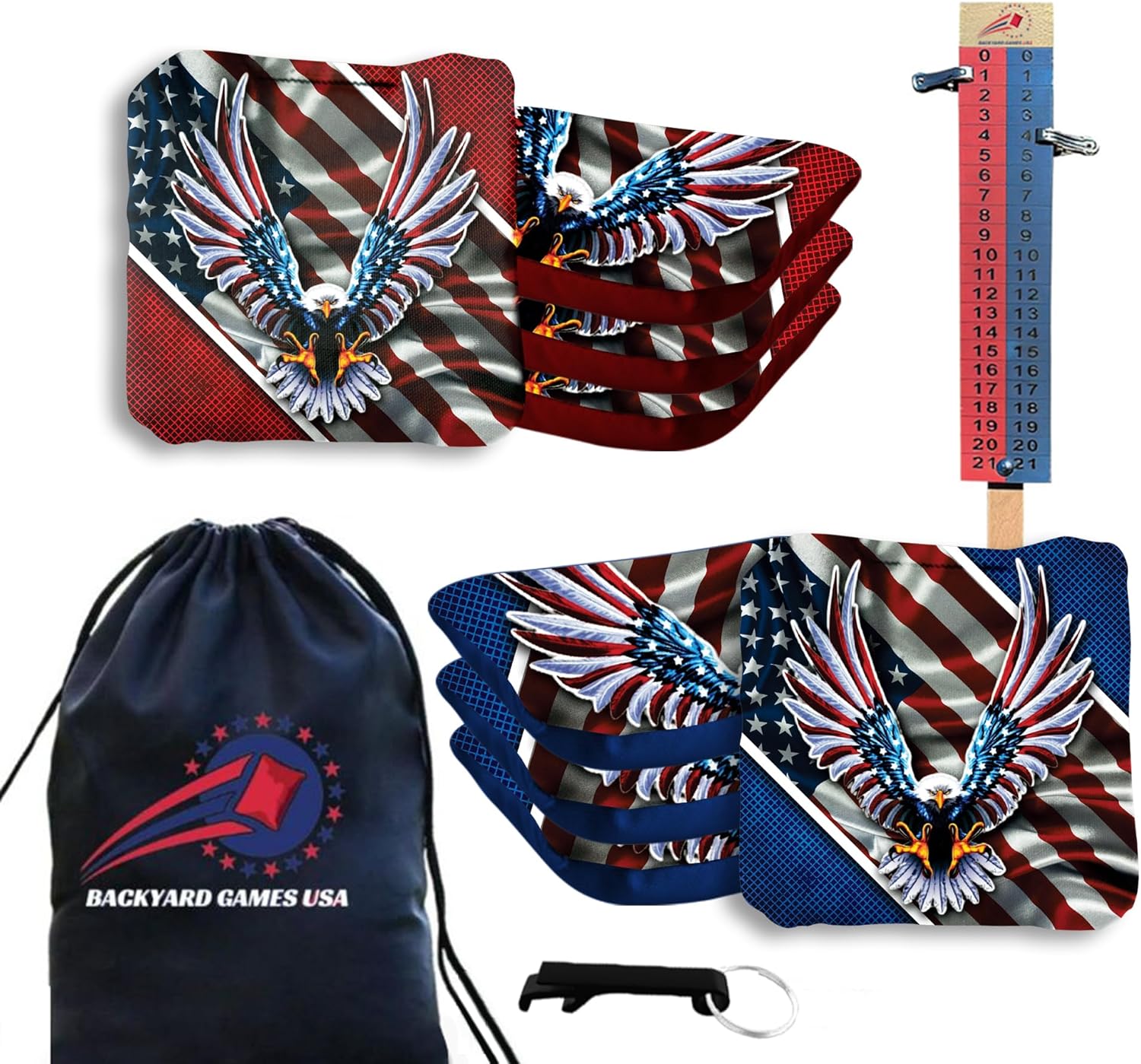Pro Cornhole Bags Set of 8 for Tournament Play - Made in USA