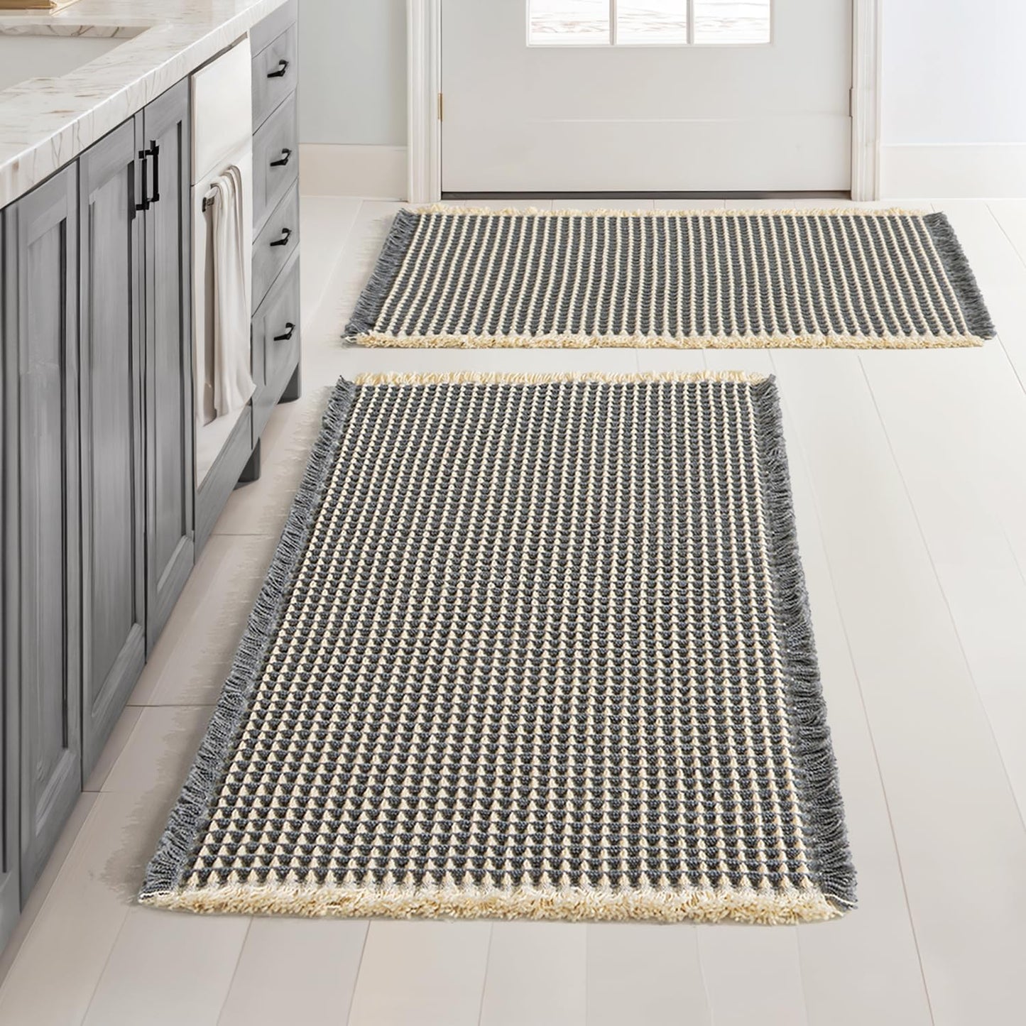 MIULEE Set of 2 Waffle Bathroom Rugs for Cozy Comfort