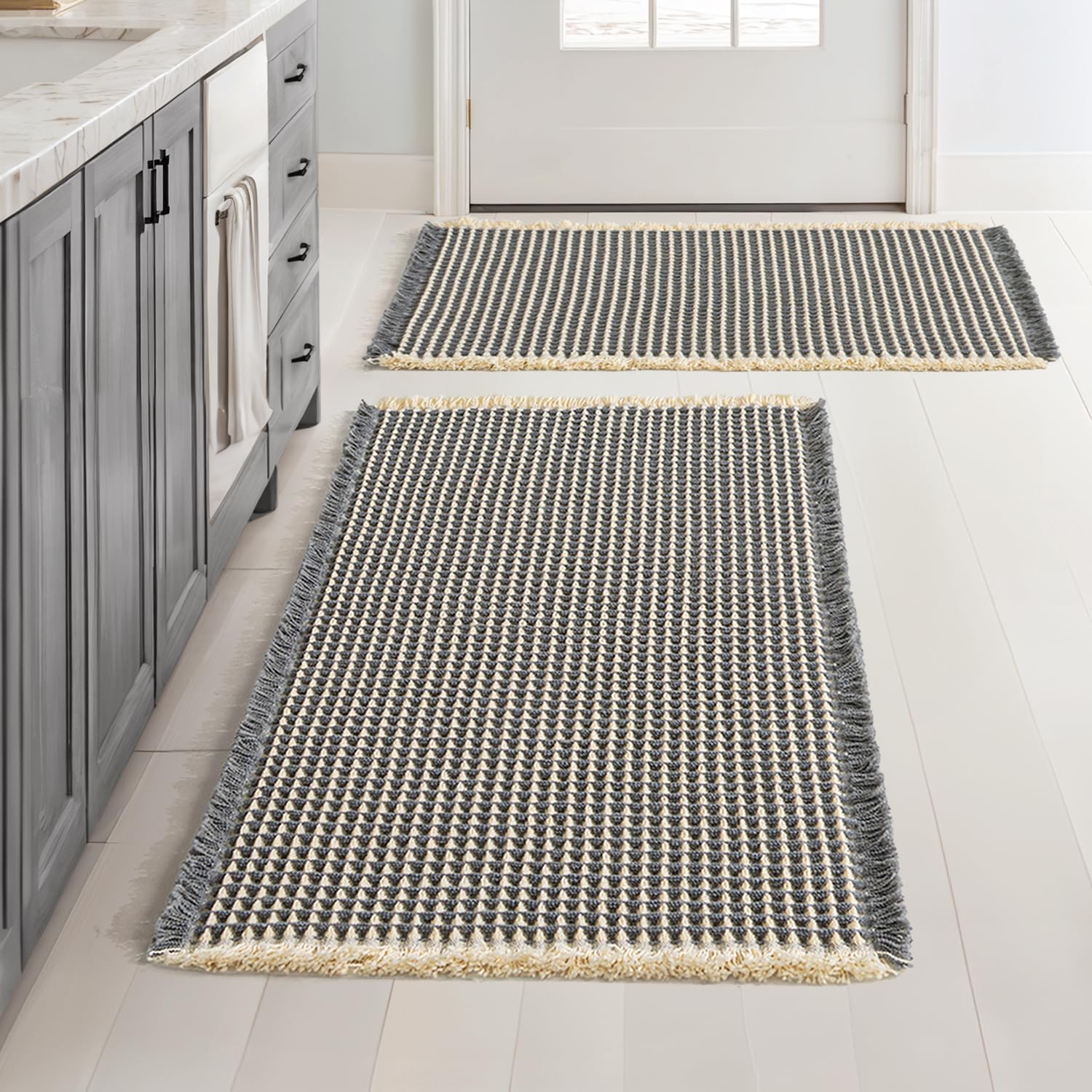 MIULEE Set of 2 Waffle Bathroom Rugs for Cozy Comfort