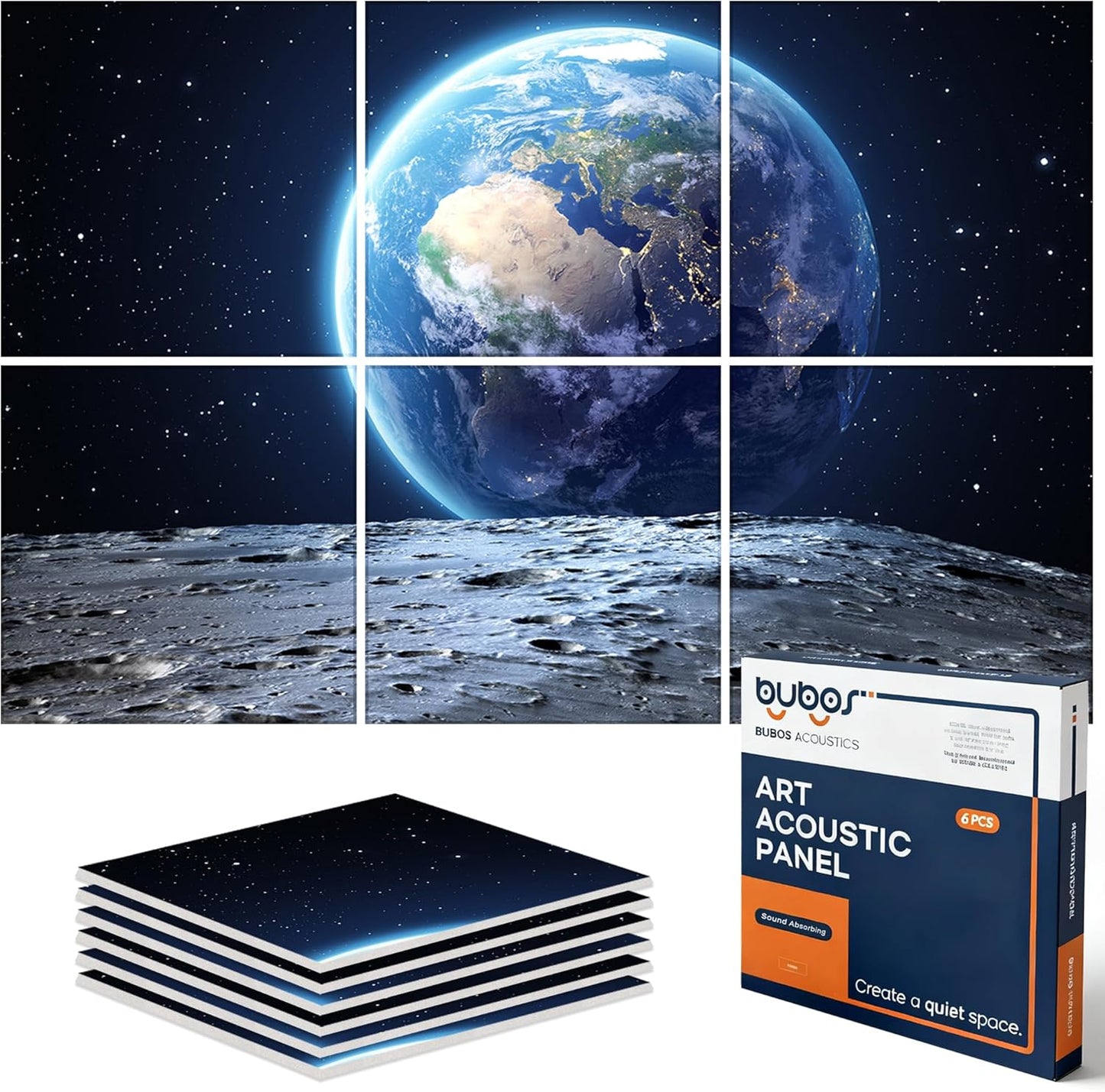 BUBOS 6 Pack Art Acoustic Panels for Soundproofing Home Office