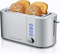 Elite Gourmet Long Slot 4 Slice Toaster - Fits Bagels & Artisan Bread