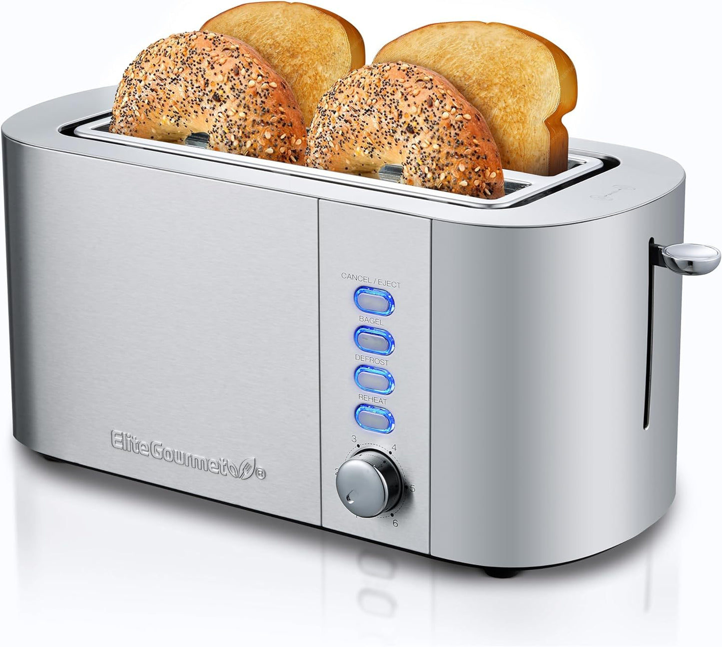 Elite Gourmet ECT4123X Long Slot Toaster for Perfect Toasting