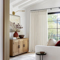 Extra Wide Pinch Pleat Linen Curtains for Living Room 100x102