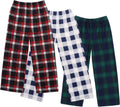 Ekouaer Boys 3 Pack Plaid Lounge Pants with 2 Pockets - Soft