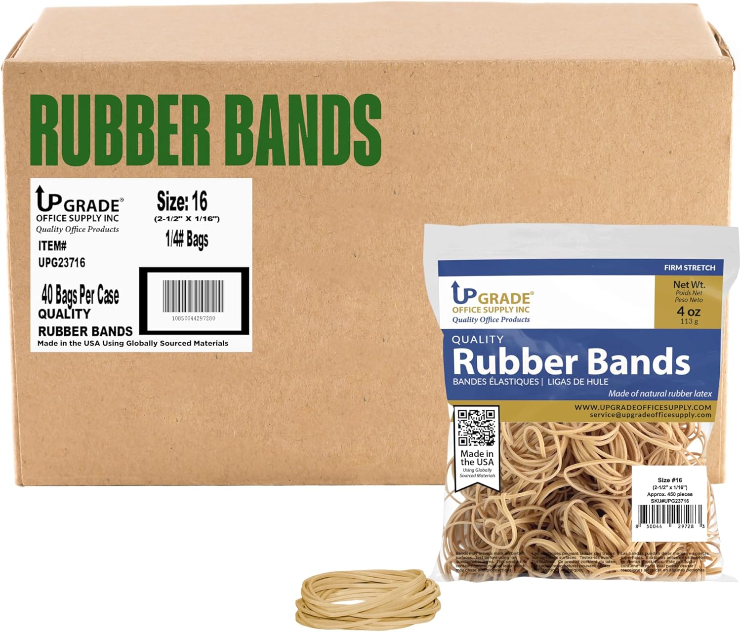 Upgrade Office Supply Rubber Bands Size 16 for Heavy-Duty Use