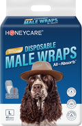 Honeycare Disposable Male Wraps for Senior Dogs, Large Size - Secure