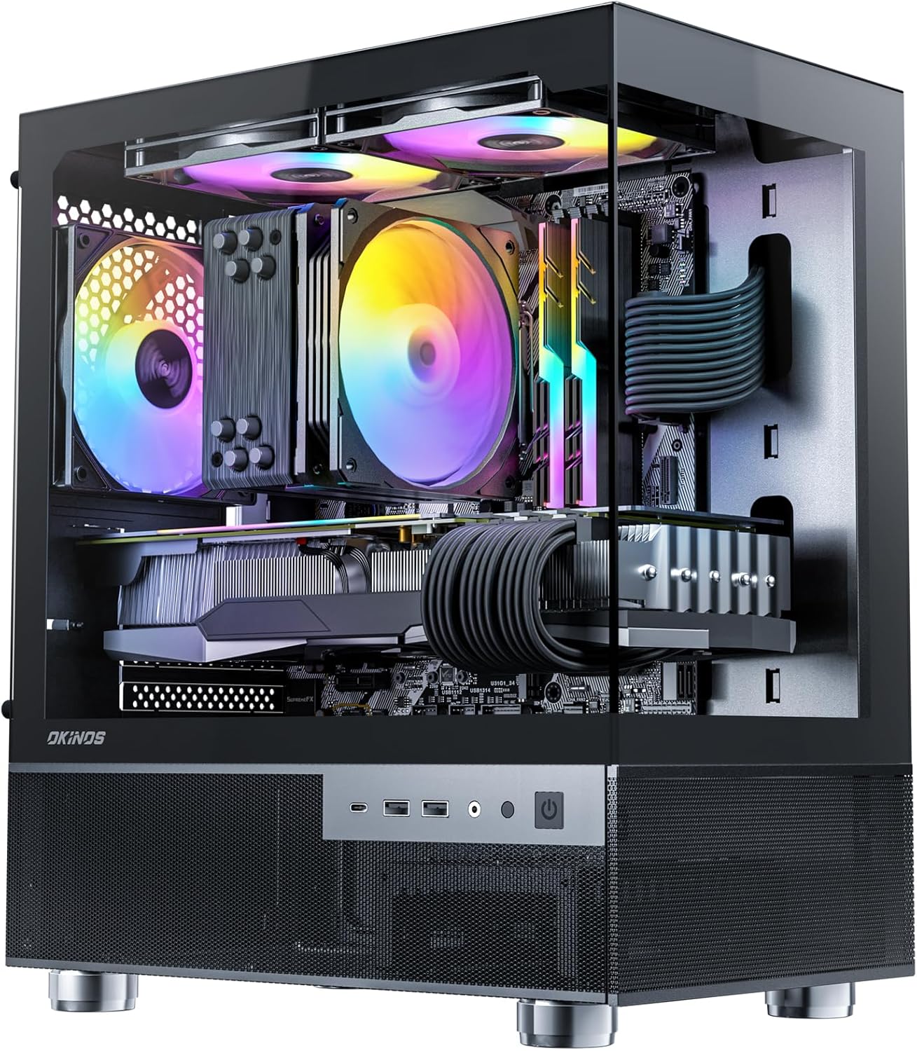 Aqua 3 Micro ATX Case with Panoramic View and ARGB Fans
