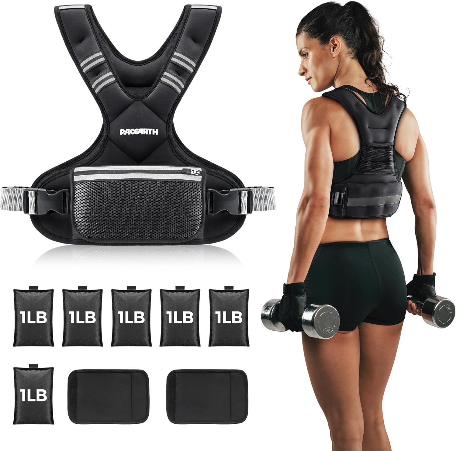 Adjustable Weight Vest for Home Workouts - PACEARTH 4-32lbs