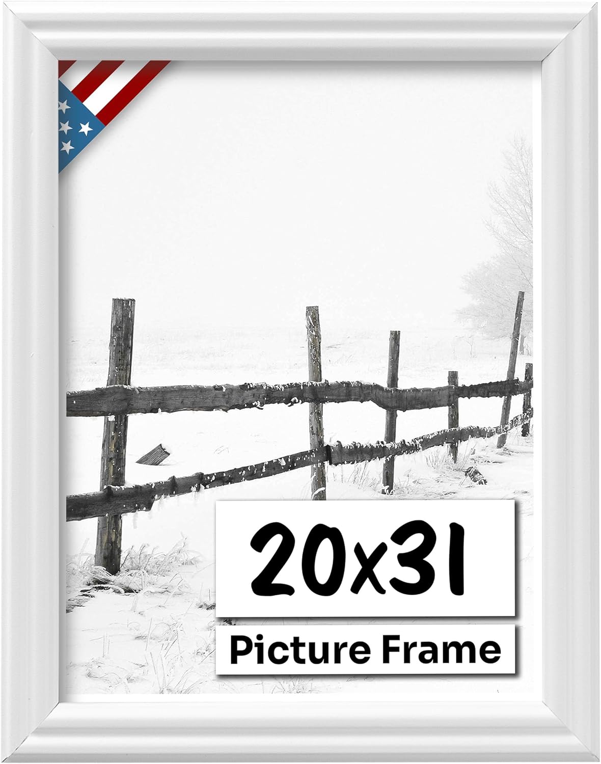 White 20x31 Picture Frame with UV-Blocking Plexiglass for Art
