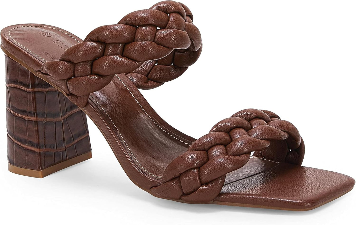 Syktkmx Womens Braided Heels Sandals for Summer Style