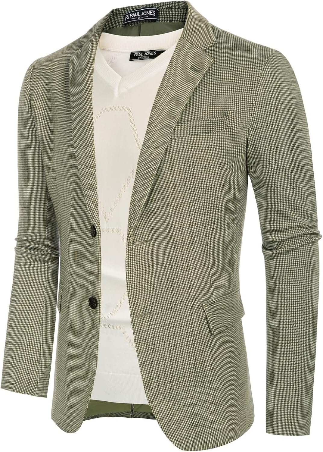 Lightweight Herringbone Blazer Jacket for Men - Casual Elegance